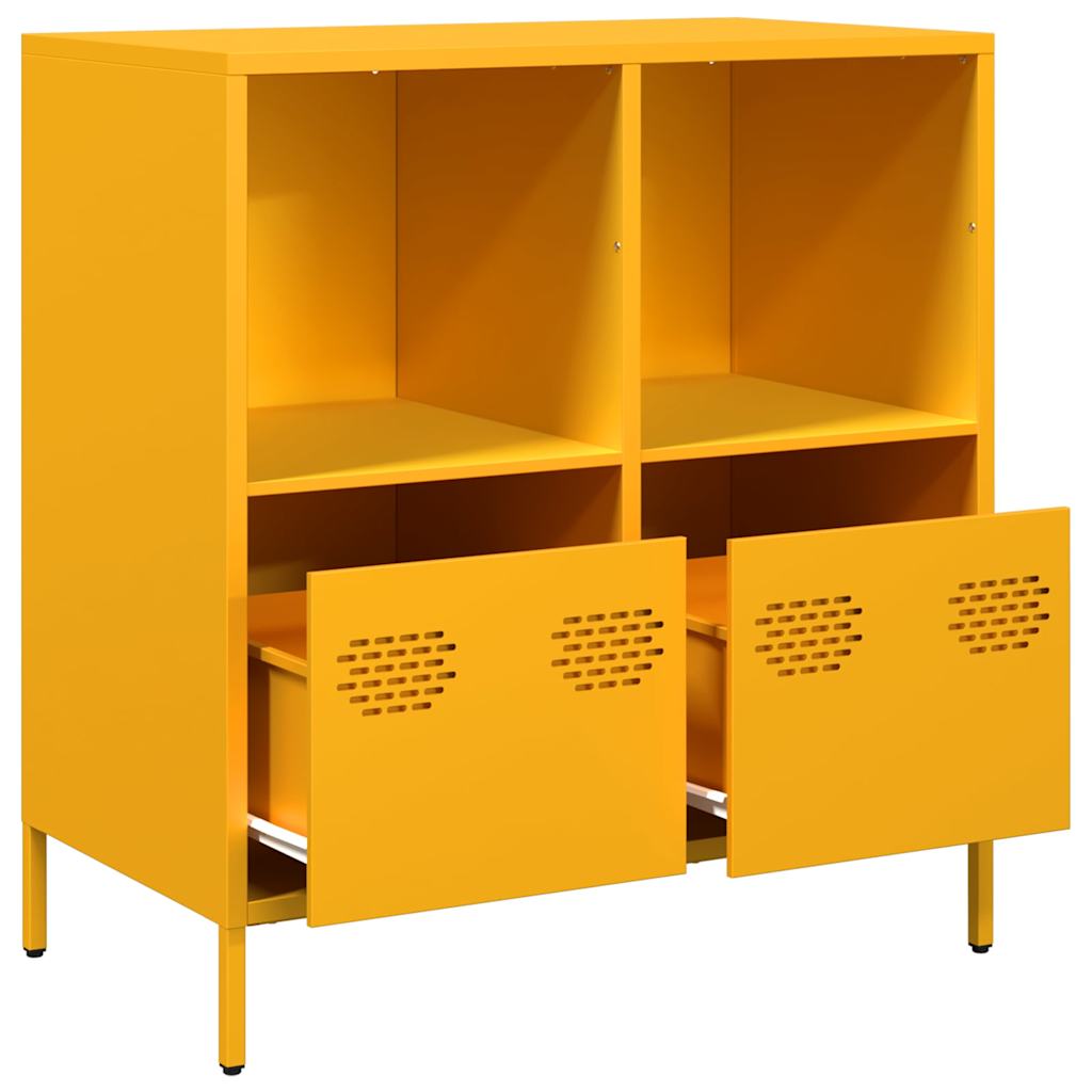 Sideboard Mustard Yellow 68x39x73.5 cm Cold-rolled Steel