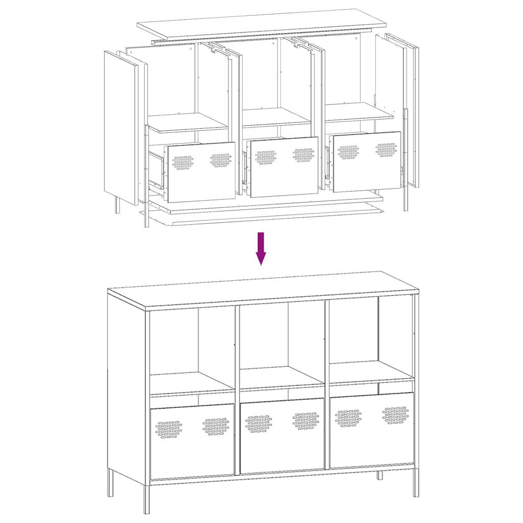 Sideboard Black 101.5x39x73.5 cm Cold-rolled Steel