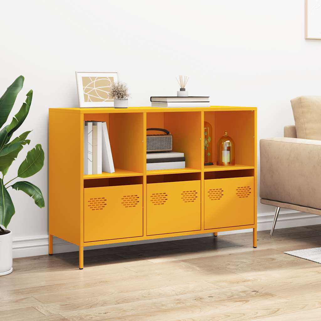 Sideboard Mustard Yellow 101.5x39x73.5 cm Cold-rolled Steel