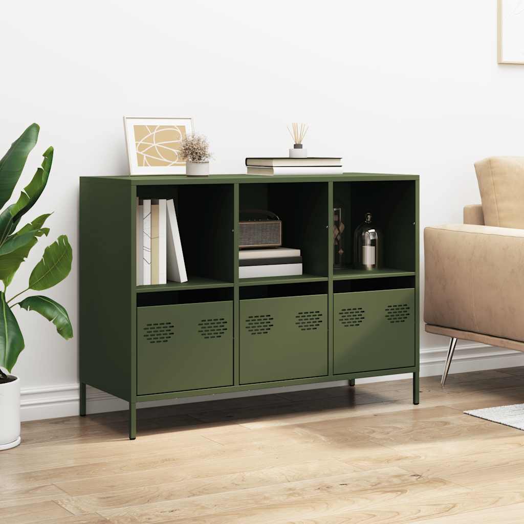 Sideboard Olive Green 101.5x39x73.5 cm Cold-rolled Steel