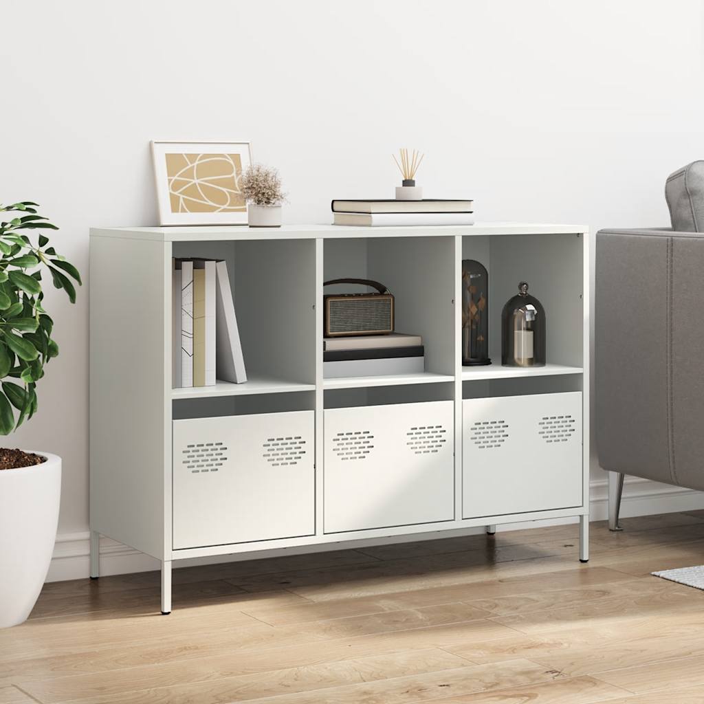 Sideboard White 101.5x39x73.5 cm Cold-rolled Steel