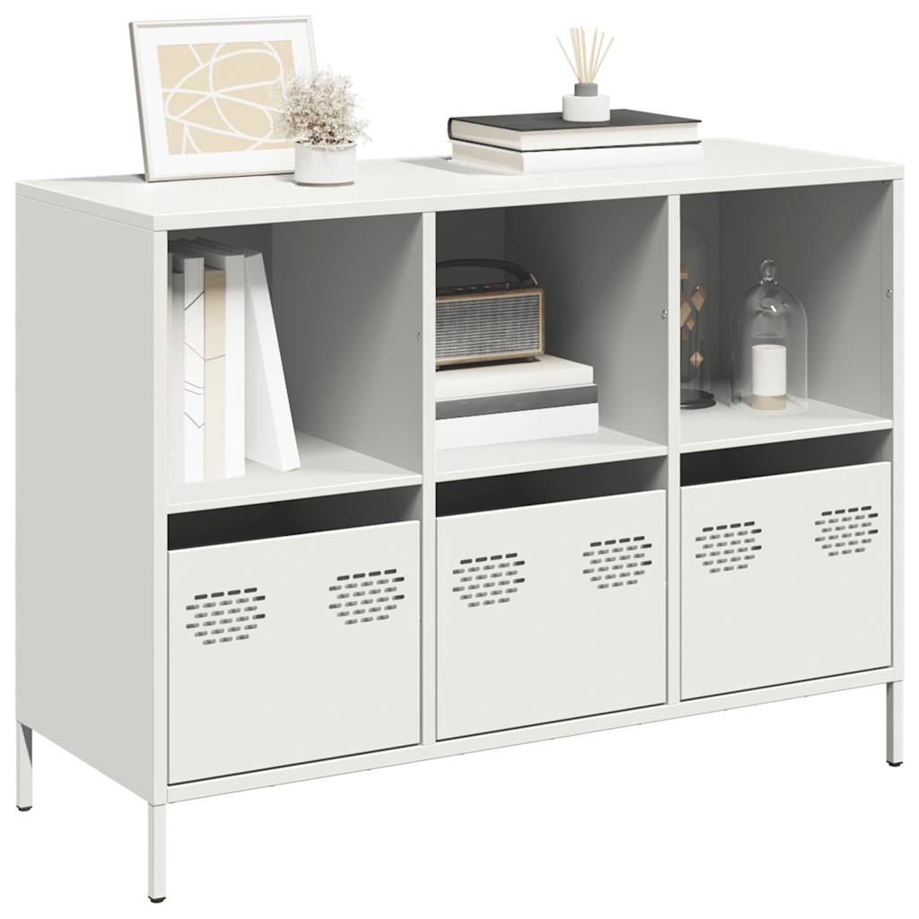 Sideboard White 101.5x39x73.5 cm Cold-rolled Steel