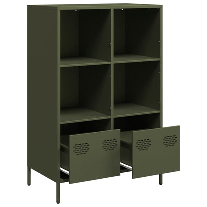 Highboard Olive Green 68x39x103.5 cm Steel