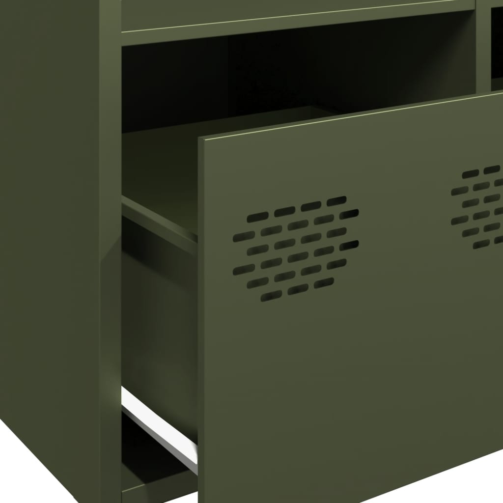 Highboard Olive Green 68x39x103.5 cm Steel