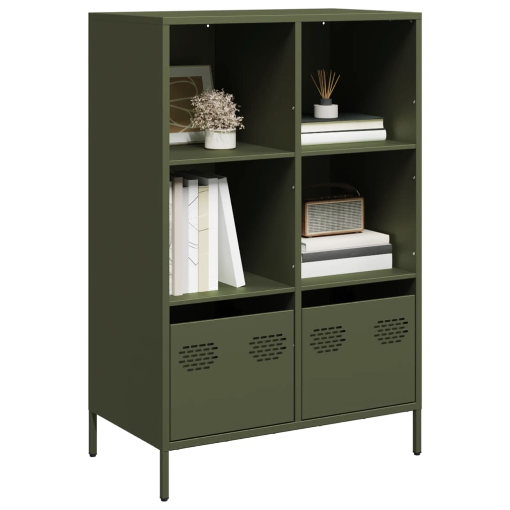 Highboard Olive Green 68x39x103.5 cm Steel