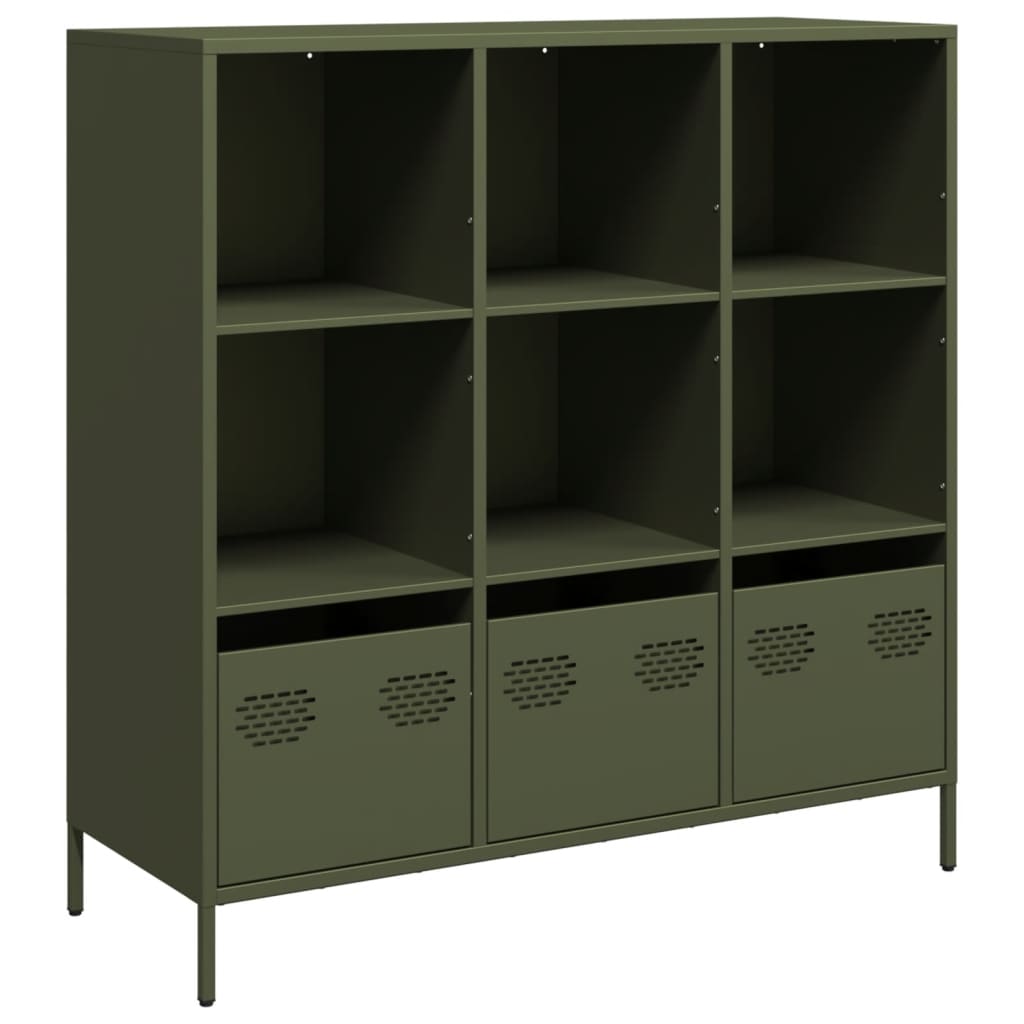 Highboard Olive Green 101.5x39x103.5 cm Steel