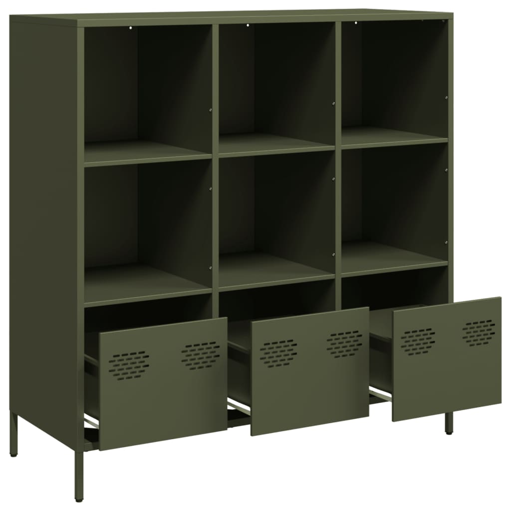 Highboard Olive Green 101.5x39x103.5 cm Steel