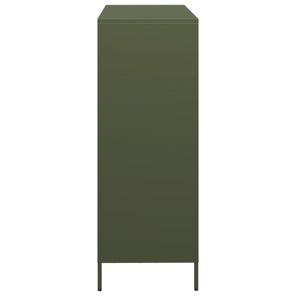 Highboard Olive Green 101.5x39x103.5 cm Steel