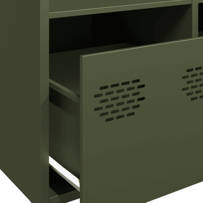 Highboard Olive Green 101.5x39x103.5 cm Steel