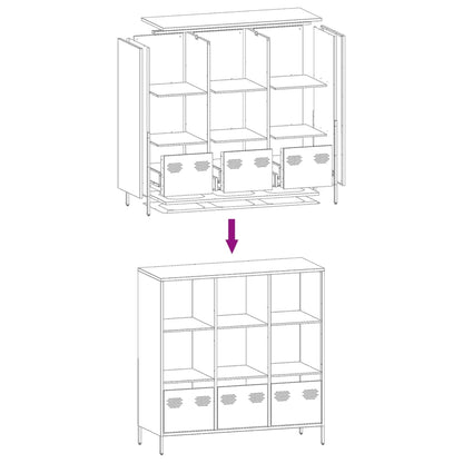 Highboard Olive Green 101.5x39x103.5 cm Steel