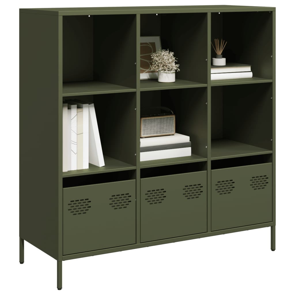 Highboard Olive Green 101.5x39x103.5 cm Steel