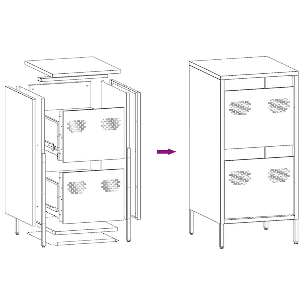 Sideboard Black 35x39x73.5 cm Cold-rolled Steel