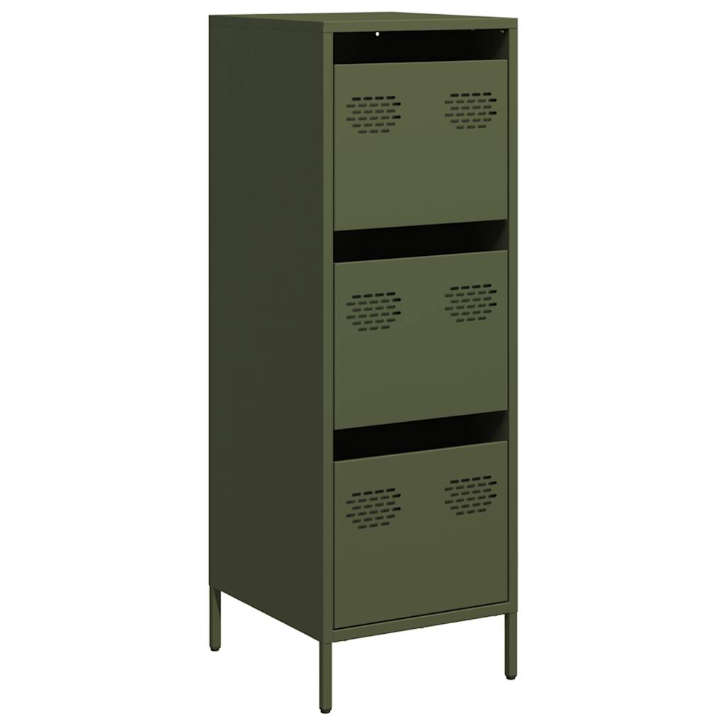 Highboard Olive Green 39x35x103.5 cm Steel