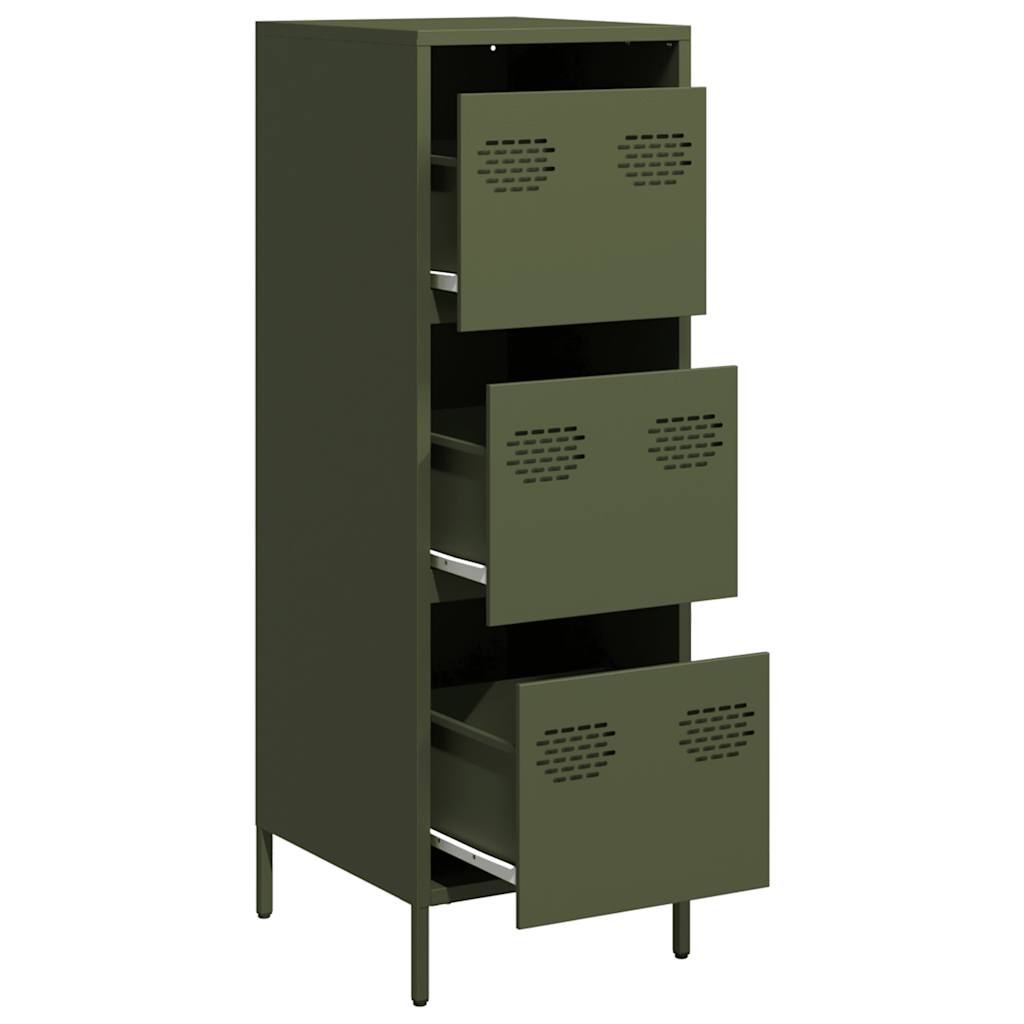 Highboard Olive Green 39x35x103.5 cm Steel