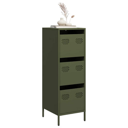 Highboard Olive Green 39x35x103.5 cm Steel