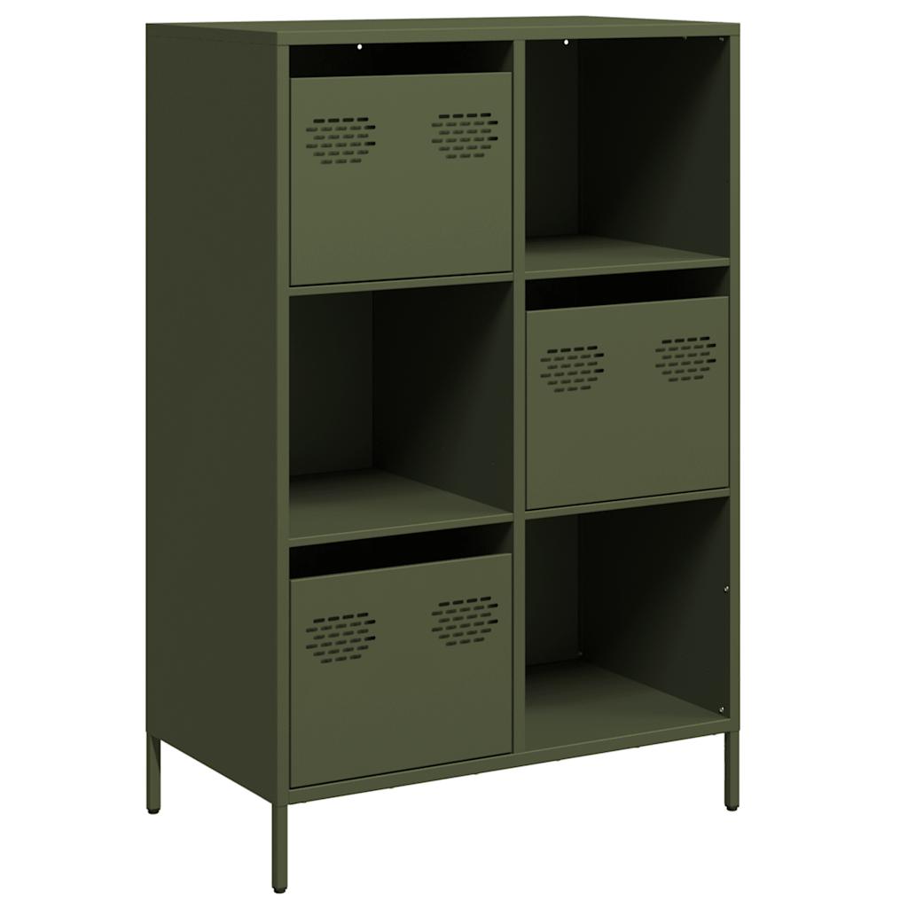 Highboard Olive Green 68x39x103.5 cm Steel