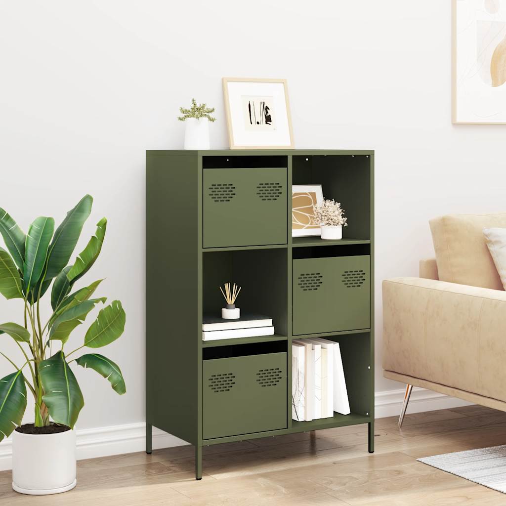 Highboard Olive Green 68x39x103.5 cm Steel