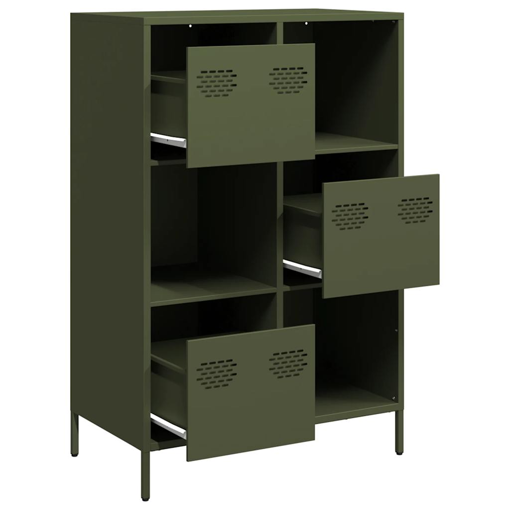 Highboard Olive Green 68x39x103.5 cm Steel