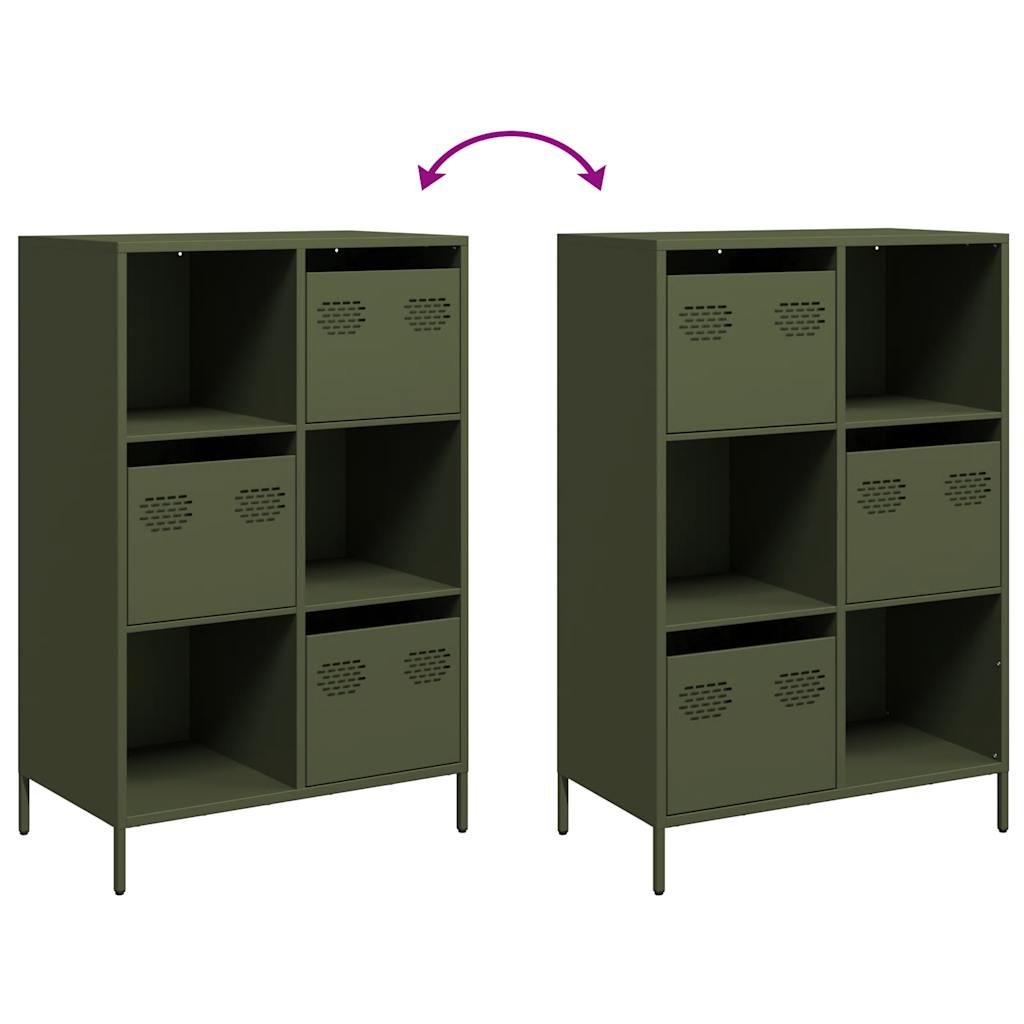 Highboard Olive Green 68x39x103.5 cm Steel