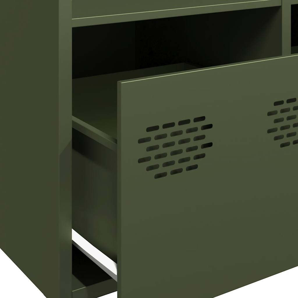 Highboard Olive Green 68x39x103.5 cm Steel