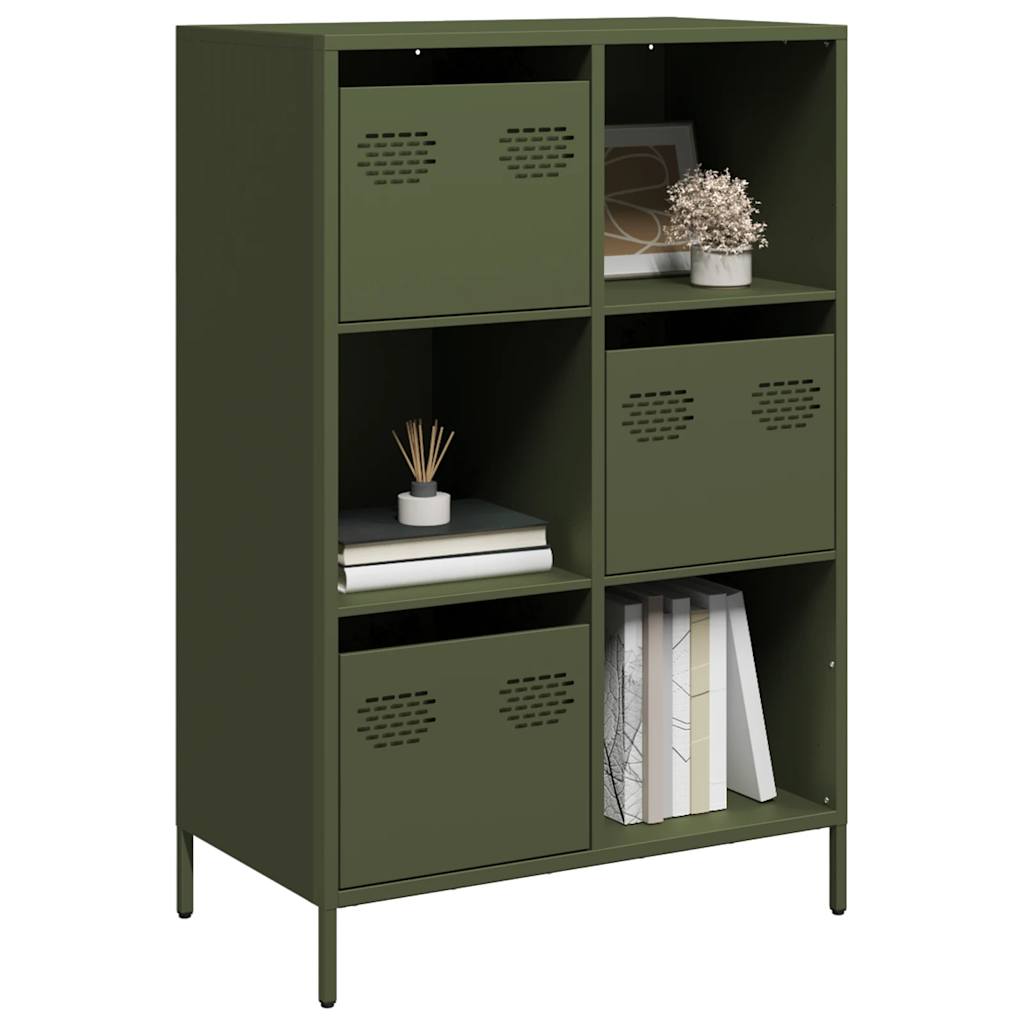 Highboard Olive Green 68x39x103.5 cm Steel