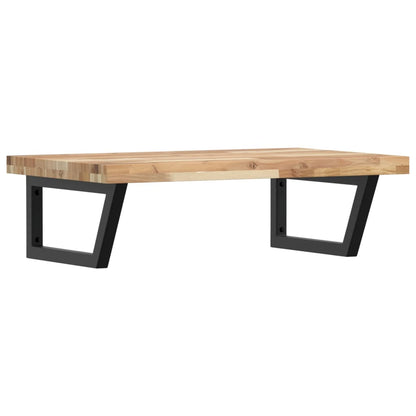 Basin Shelf Wall Mounted Steel and Solid Wood Acacia