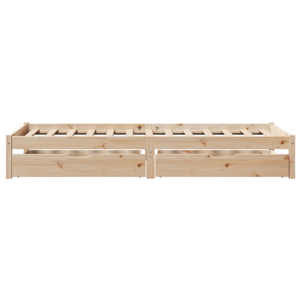 Bed Frame with Drawers 90x190 cm Single Solid Wood Pine