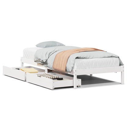 Bed Frame without Mattress White 90x200 cm Solid Wood Pine