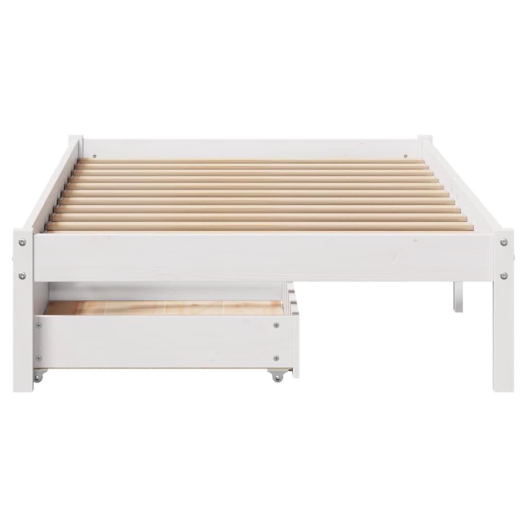 Bed Frame without Mattress White 90x200 cm Solid Wood Pine