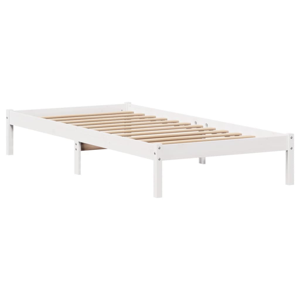 Bed Frame without Mattress White 90x200 cm Solid Wood Pine