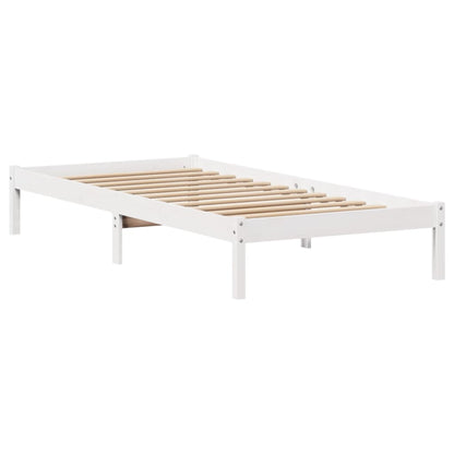 Bed Frame without Mattress White 90x200 cm Solid Wood Pine