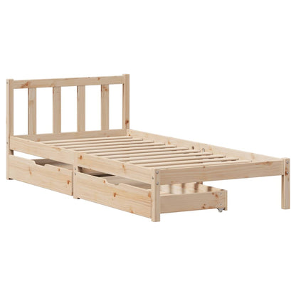 Bed Frame without Mattress 75x190 cm Small Single Solid Wood Pine