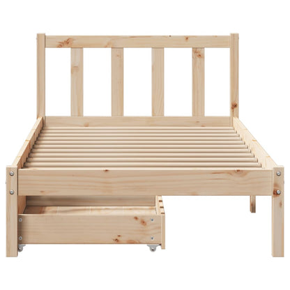 Bed Frame without Mattress 75x190 cm Small Single Solid Wood Pine