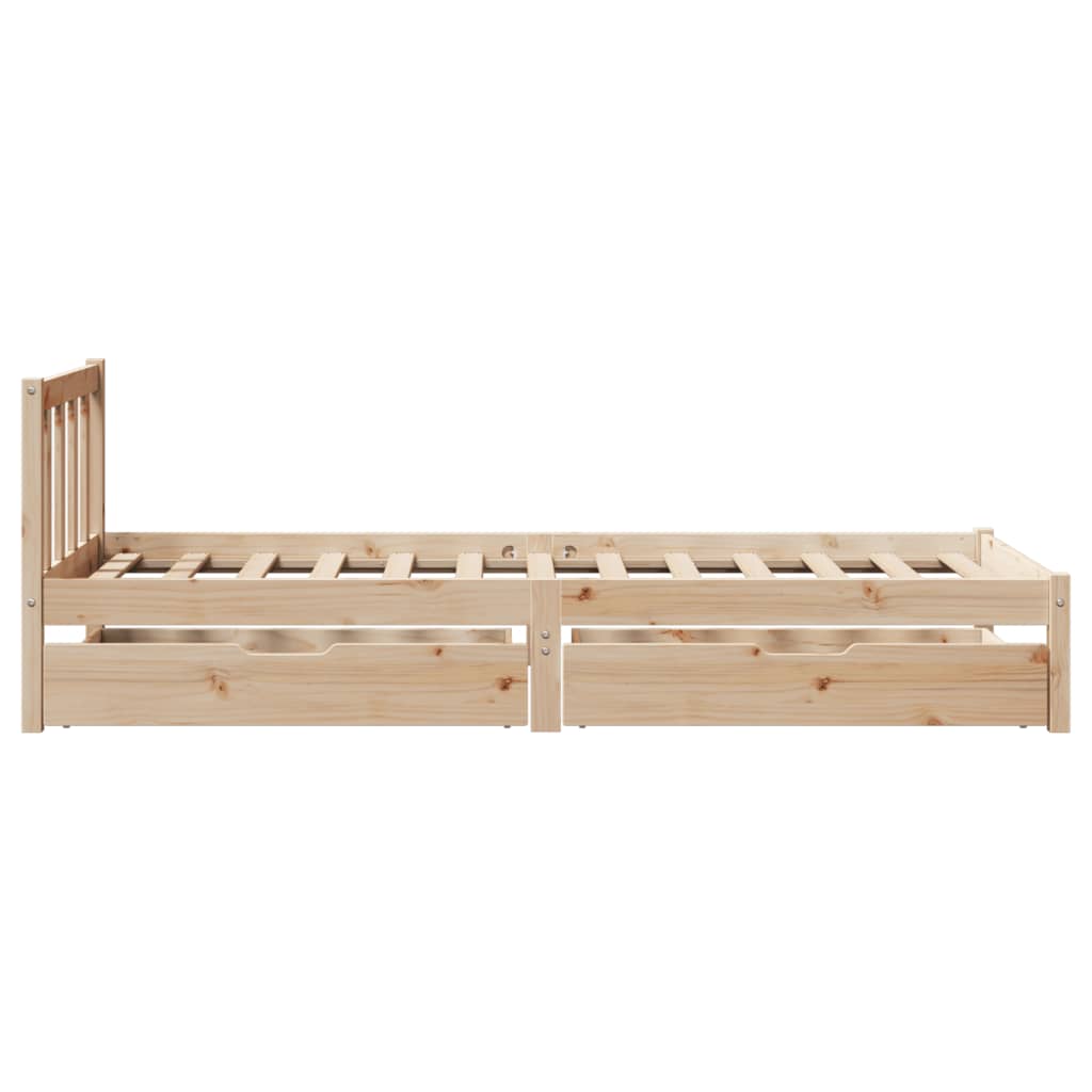 Bed Frame without Mattress 75x190 cm Small Single Solid Wood Pine