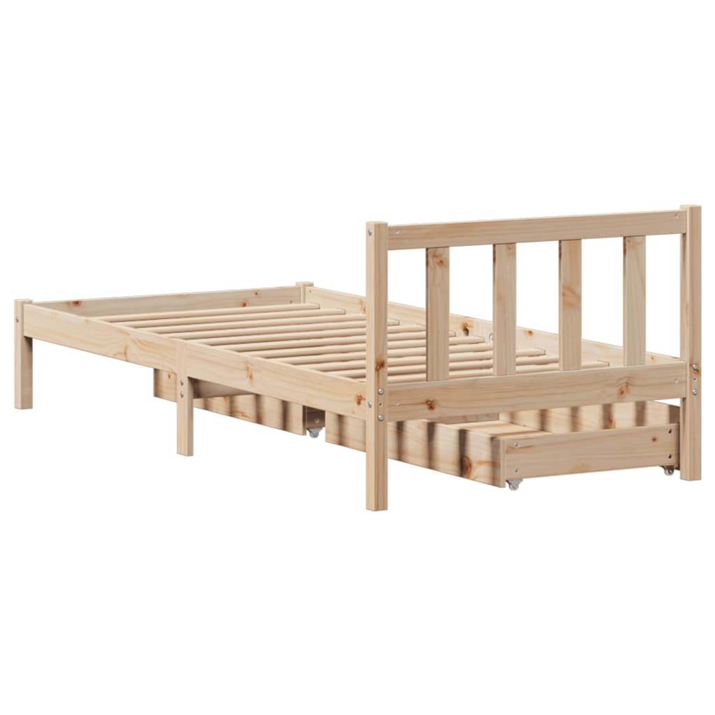 Bed Frame without Mattress 75x190 cm Small Single Solid Wood Pine