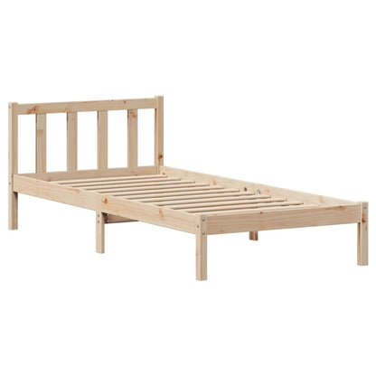 Bed Frame without Mattress 75x190 cm Small Single Solid Wood Pine