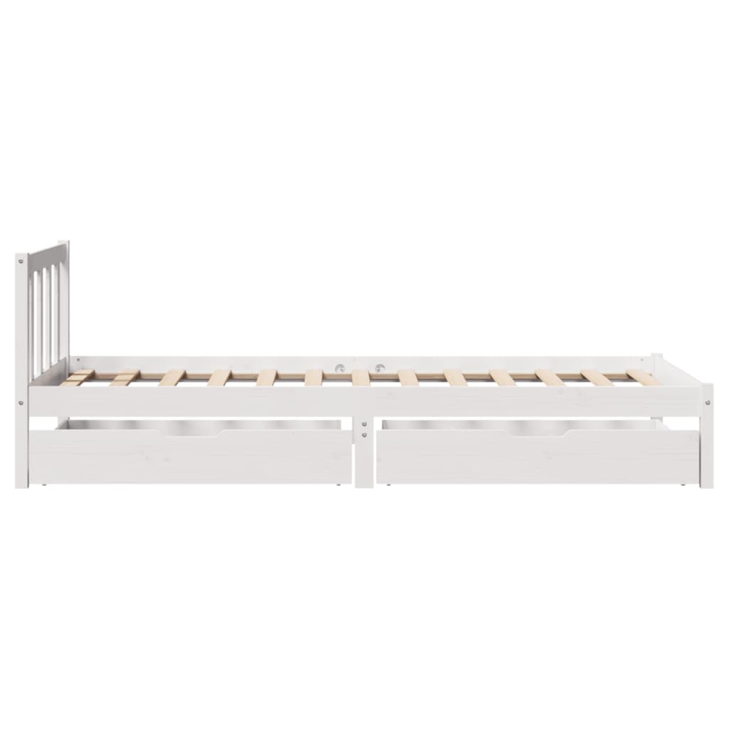 Bed Frame without Mattress White 90x190 cm Single Solid Wood Pine