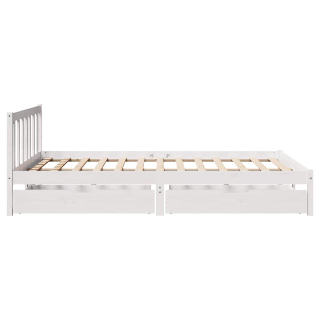 Bed Frame without Mattress White 140x190 cm Solid Wood Pine