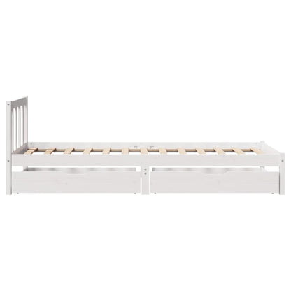 Bed Frame without Mattress White 100x200 cm Solid Wood Pine