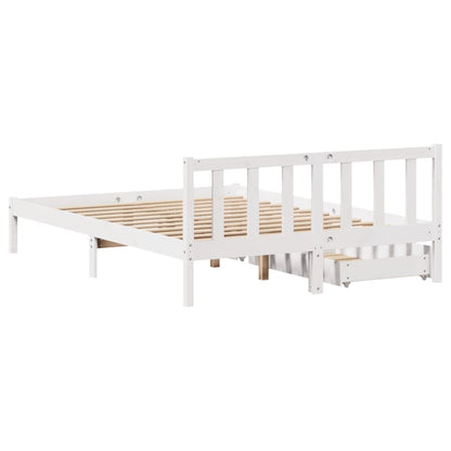 Bed Frame without Mattress White 120x200 cm Solid Wood Pine