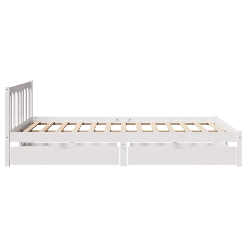 Bed Frame without Mattress White 140x200 cm Solid Wood Pine