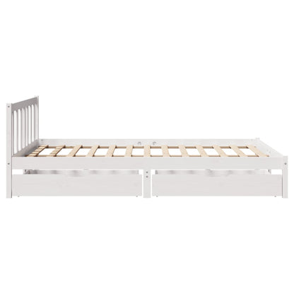 Bed Frame without Mattress White 140x200 cm Solid Wood Pine