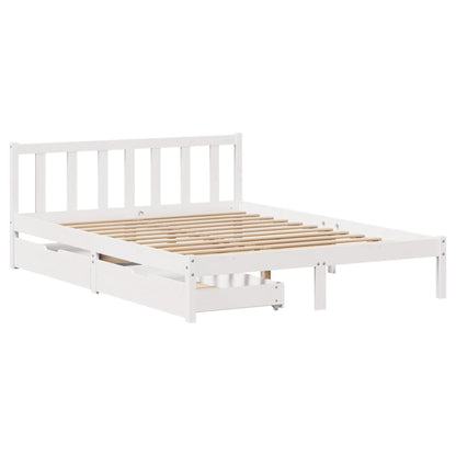 Bed Frame without Mattress White 160x200 cm Solid Wood Pine