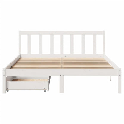 Bed Frame without Mattress White 160x200 cm Solid Wood Pine