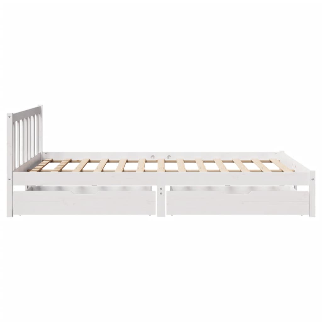 Bed Frame without Mattress White 160x200 cm Solid Wood Pine