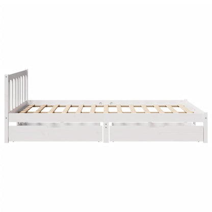 Bed Frame without Mattress White 160x200 cm Solid Wood Pine