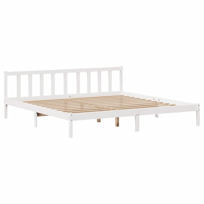 Bed Frame without Mattress White 200x200 cm Solid Wood Pine