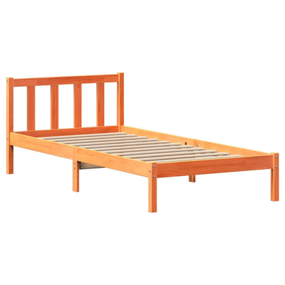 Bed Frame with Drawers Wax Brown 90x190 cm Single Solid Wood Pine