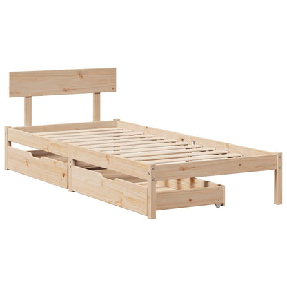 Bed Frame without Mattress 75x190 cm Small Single Solid Wood Pine