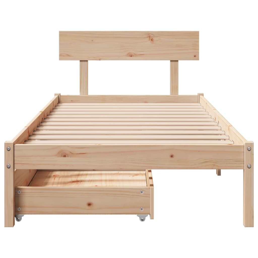 Bed Frame without Mattress 75x190 cm Small Single Solid Wood Pine